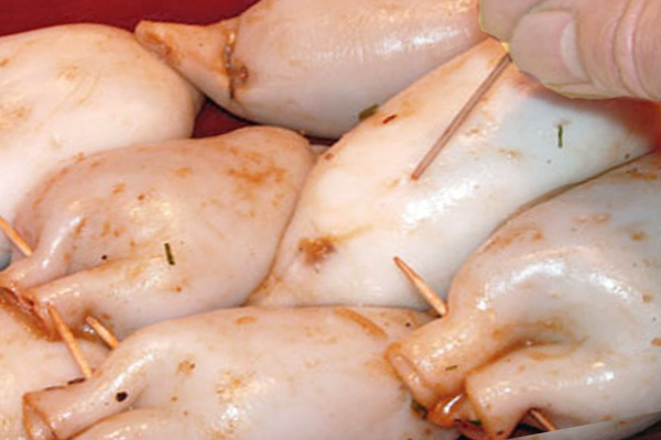 Рецепт кальмаров с грибами