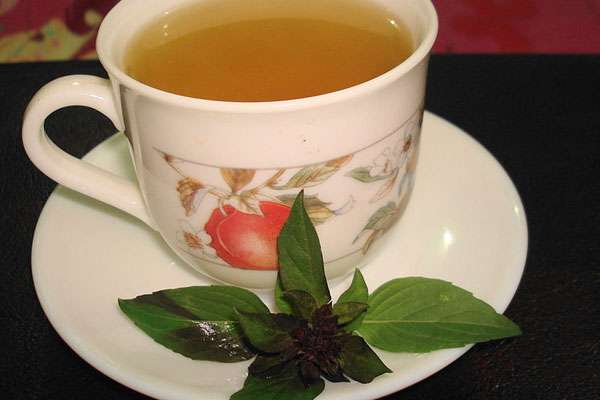 Зеленый чай с базиликом