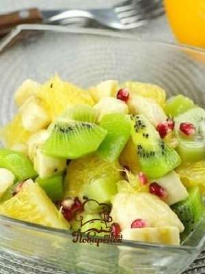 Салат из фруктов «Новогодняя елочка» - домашний рецепт
