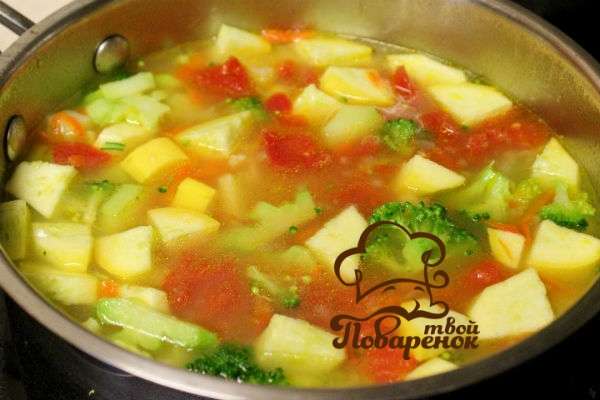 Рецепт супа из кабачков и цветной капусты