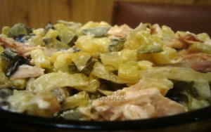 Салат с грибами и копчёной курицей феерия рецепт с фото