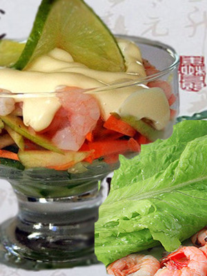 Коктейль-салат с креветками и авокадо