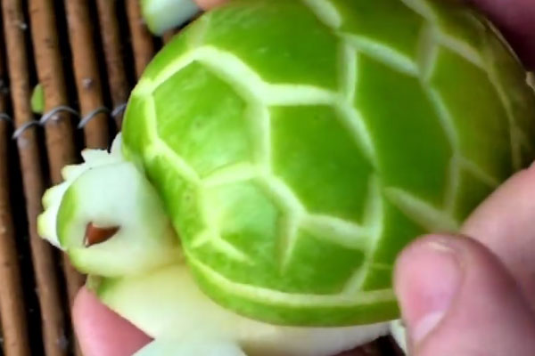 Как сделать из яблок черепаху - карвинг