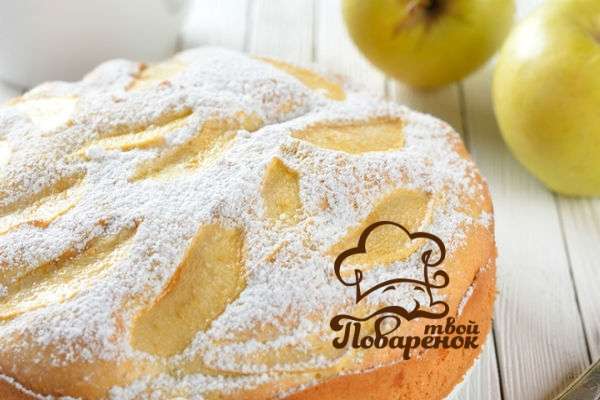Пирог на кефире с яблоками - домашний рецепт